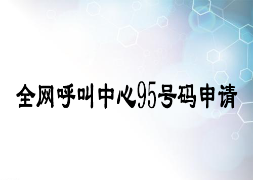 申請95號碼的資質，具體流程